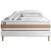 Image de Pack Prêt A Dormir Matelas Le Délicat 160x200cm Ressorts Ensaches + Memoire De Forme + Sommier Kit Blanc