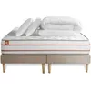 Image de Pack Prêt A Dormir Matelas Le Doux 160x200cm Memoire De Forme - Ep. 24cm + Double Sommiers Beige + 2 Oreillers +couette