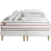 Image de Pack Prêt A Dormir Matelas Le Doux 200x200cm Memoire De Forme - Ep. 24cm + Double Sommiers Blanc + 2 Oreillers +couette