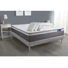 Image de Pack lit complet 140x190 cm - Matelas + Sommier Gris (en kit) + 2 oreillers + Couette - Actiflex Plu