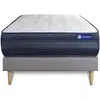 Image de Ensemble Matelas Actiflex Tech 90x190 Mémoire De Forme Maxi Épaisseur 5zones De Confort + Sommier Kit Gris