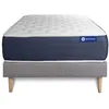 Image de Ensemble Matelas Sommier 90x190 cm - Sommier Gris (en kit) - Actiflex Sleep