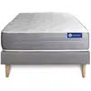 Image de Ensemble Matelas Actiflex Dream Ressorts Ensachés Et Mémoire De Forme 90x190 Cm 5zones De Confort + Sommier Kit Gri