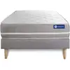 Image de Ensemble Matelas Ressorts Ensachés Actiflex Touch 90x190 3zones De Confort + Sommier Kit Gris