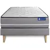 Image de Ensemble Matelas Ressorts Ensachés Actiflex Pur 90x200cm 3zones De Confort + Sommier Kit Gris
