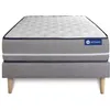 Image de Ensemble Matelas Sommier 90x190 cm - Sommier Gris (en kit) - Actiflex Pur