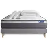 Image de Pack lit complet - matelas 180x200 cm + sommier tapissier à lattes (en kit) + 2 oreillers + couette - actilatex plus Technologie bi-matière