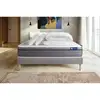 Image de Pack Prêt À Dormir Matelas Mémoire De Forme Actimemo Zen 140x200 7zones De Confort + Sommier Kit Gris + 2 Oreillers