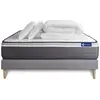 Image de Pack lit complet - matelas 140x190 cm + sommier tapissier à lattes (en kit) + 2 oreillers + couette - actimemo plus Confort Durable