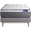 Image de Ensemble Matelas Actimemo Plus 90x200 Mémoire De Forme Maxi Épaisseur 7zones De Confort + Sommier Kit Gris