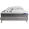 Image de Pack lit complet - matelas 160x200 cm + sommier tapissier à lattes (en kit) + 2 oreillers + couette - actimemo relax Confort Postural