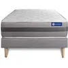 Image de Ensemble Matelas Actimemo Relax Mémoire De Forme 90x200 Cm Maxi Épaisseur 5zones De Confort + Sommier Kit Gris