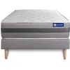 Image de Ensemble Matelas Actimemo Relax Mémoire De Forme 90x190 Cm Maxi Épaisseur 5zones De Confort + Sommier Kit Gris