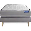 Image de Ensemble Matelas À Mémoire Actimemo Pur 90x200cm 3zones De Confort + Sommier Kit Gris