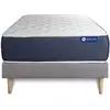 Image de Ensemble Matelas Ressorts Ensachés Et Mémoire De Forme Actiflex Sleep 80x190 5zones De Confort + Sommier Kit Gris