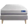 Image de Ensemble Matelas Sommier 80x200 cm - Sommier Gris (en kit) - Actiflex Soft