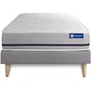 Image de Ensemble Matelas 80x190 Actiflex Soft 3zones De Confort + Sommier Kit Gris