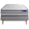 Image de Ensemble Matelas Sommier 80x190 cm - Sommier Gris (en kit) - Actiflex Pur