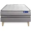 Image de Ensemble Matelas Actiflex Night 80x190cm Ressorts Ensaches 3zones De Confort + Sommier Kit Gris