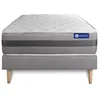 Image de Ensemble Matelas Sommier 80x190 cm - Sommier Gris (en kit) - Actilatex Relax