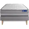 Image de Ensemble Matelas Latex + Mémoire De Forme Actilatex Pur 80x200cm 3zones De Confort + Sommier Kit Gris