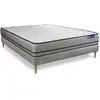 Image de Ensemble Matelas Actilatex 120x200cm 2 Faces À Mémoire De Forme + Latex 3zones De Confort + Sommier Kit Gris