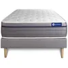 Image de Ensemble Matelas Sommier 80x200 cm - Sommier Gris (en kit) - ActiMemo Zen