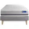 Image de Ensemble Matelas Sommier 120x190 cm - Sommier Gris (en kit) - Actimemo Soft