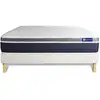 Image de Ensemble Actiflex Confort Matelas Ressorts Ensachés+mémoire De Forme 120x190cm Maxi Épaisseur + Sommier Kit Blanc