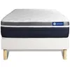 Image de Ensemble Actiflex Confort Matelas Ressorts Ensachés+mémoire De Forme 80x190cm Maxi Épaisseur + Sommier Kit Blanc