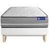 Image de Ensemble Matelas Ressorts Ensachés Actiflex Pur 80x200cm 3zones De Confort + Sommier Kit Blanc