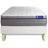 Image de Ensemble Matelas Latex+mémoire De Forme Actilatex Zen 80x200 Maxi Épaisseur 7zones De Confort + Sommier Kit Blanc