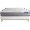 Image de Ensemble Matelas Latex + Mémoire De Forme Actilatex Pur 120x200cm 3zones De Confort + Sommier Kit Blanc