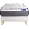 Image de Ensemble Matelas Actimemo Plus 80x190 Mémoire De Forme Maxi Épaisseur 7zones De Confort + Sommier Kit Blanc