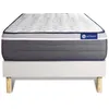 Image de Ensemble Matelas Sommier 80x190 cm - Sommier Blanc (en kit) - ActiMemo Plus