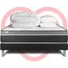 Image de Pack Prêt À Dormir 200x200 Cm Ressorts Ensachés Et Mémoire De Forme Sommier Noir