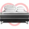 Image de Pack Prêt À Dormir 160x200 Cm Ressorts Ensachés Et Mémoire De Forme Sommier Noir