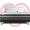 Image de Pack Prêt À Dormir 160x200 Cm Ressorts Ensachés Et Mémoire De Forme Sommier Noir