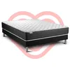 Image de Ensemble Matelas 160x200 Cm Mousse Polyuréthane À Mémoire De Forme Sommier Noir