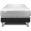 Image de Ensemble Matelas Sommier 90x190 cm - Sommier Noir (en kit) - Vitalmemo Noir