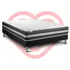 Image de Ensemble Matelas 140x200 Cm Ressorts Ensachés Et Mémoire De Forme Sommier Noir