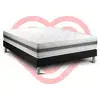 Image de Ensemble Matelas 200x200 Cm Mousse Polyuréthane À Mémoire De Forme Sommier Noir