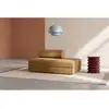 Image de Canapé droit convertible et modulable 2 places - tissu tweed - jaune Canapé modulable & convertible