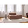 Image de Canapé droit convertible et modulable 2 places - tissu tweed - rouge Canapé modulable & convertible
