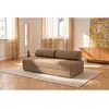Image de Canapé droit convertible 3 places - tissu tweed - marron Canapé modulable & convertible