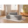 Image de Canapé droit convertible et modulable 2 places - tissu tweed - gris Canapé modulable & convertible