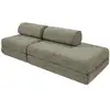 Image de Canapé droit convertible 3 places - tissu tweed - vert Canapé modulable & convertible