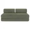 Image de Canapé droit convertible 3 places - velours côtelé xl - vert Canapé modulable & convertible