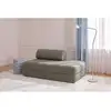 Image de Canapé droit convertible et modulable 2 places - tissu lisse - taupe Canapé modulable & convertible