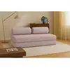 Image de Canapé droit convertible 3 places - tissu lisse - rose Canapé modulable & convertible